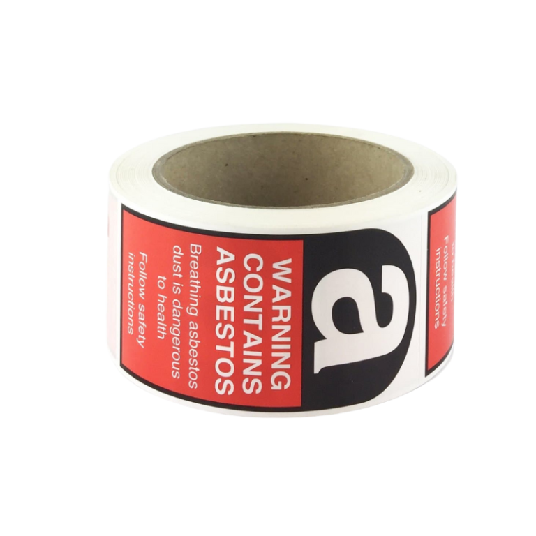 Asbestos Labels 75mm x 200mm On Rolls 500